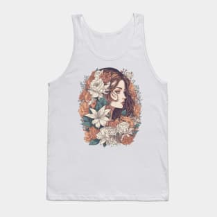 Vintage Floral Girl Tank Top